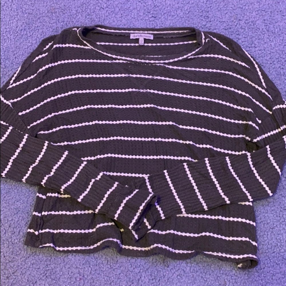 Cute Striped Green Long-sleeve top